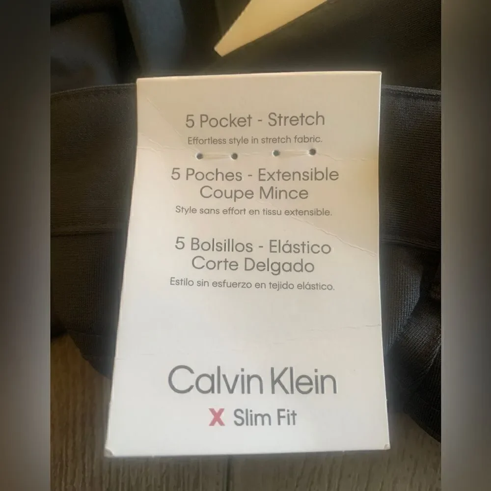Calvin Klein 5 pocket stretch fabric slim fit pants